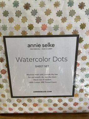 annie selke Watercolor Dots Sheet Set in Multicolor Pastels